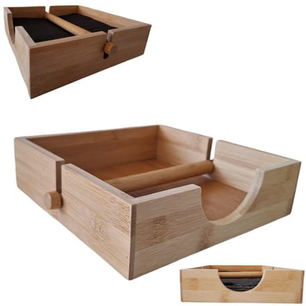 PORTE-SERVIETTES PORTE-SERVIETTES SUPPORT POUR TISSUS BOÎTE EN BAMBOU 18,5 cm