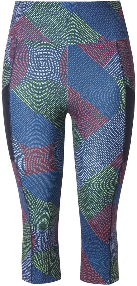 Ulla Popken - Dames - Functionele 3/4-legging sneldrogend gerecycled - Marine - Maat 58+