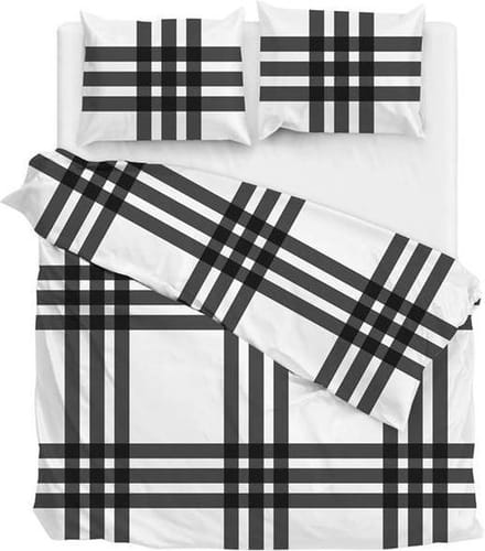 Zo! Home Square Dekbedovertrek - Flanel - Litsjumeaux XL - 260x200/220 cm - Grey