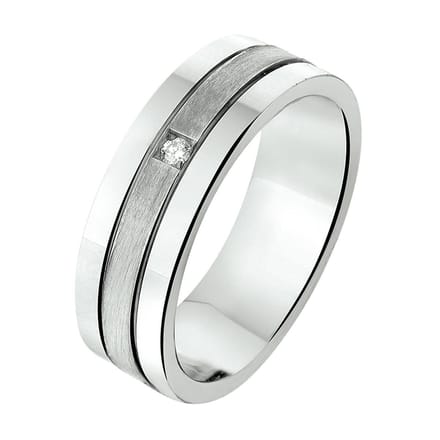 Gerhodineerd Zilver Ring A309 - 6 Mm 0.02Ct H Si 1315587