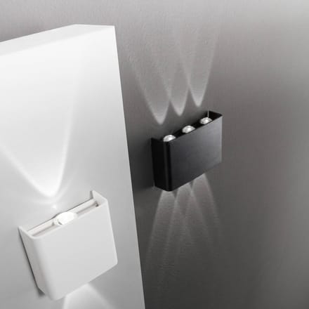 INTEC LED buiten wandlamp KLEIN, zwart, breedte 16 cm, kunststof