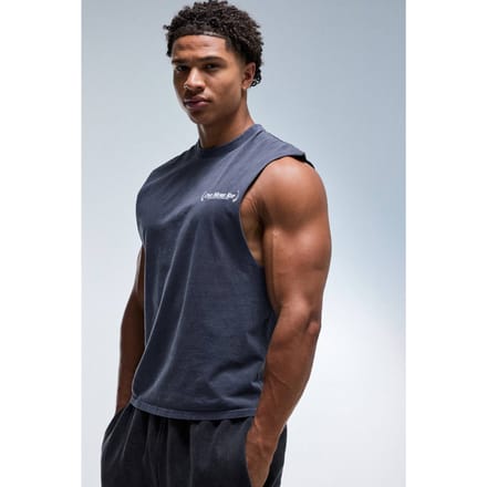 Nog Één Rep Gewassen Regular Fit Tanktop | Navy | Size Medium