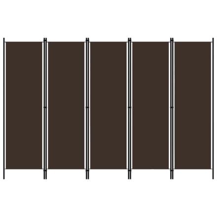 vidaXL - Kamerscherm - met - 5 - panelen - 250x180 - cm - bruin