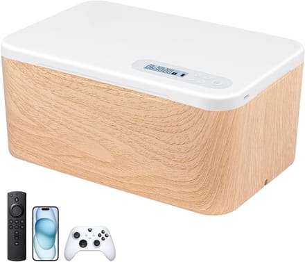 TIM® Telefoonkluis - Opbergbox - Timerbox - Wit/Lichtbruin - 15cm x 25cm x 11cm