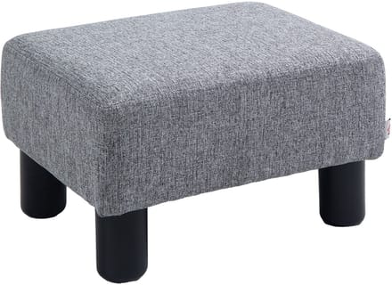 HOMCOM voetenbank met stoffen bekleding - Poef - Hocker - Voetensteun - Grijs