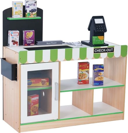 Teamson Kids Kassier - Kinderspeelgoed - Rollenspel Speelgoed - Groen/Hout