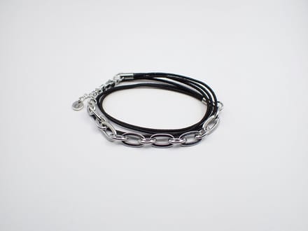 Colure® wikkelarmband jasseron robuust ovaal gecombineerd zwart