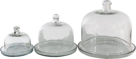 Clayre & Eef Glazen stolpen set van 3 Ø 28 / Ø 21 / Ø 16 cm Glas Stolpen