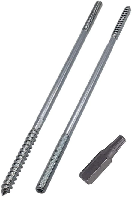 Stokschroeven M8 x 240 mm Set (15 stuks) - Dubbele Draad en Kop