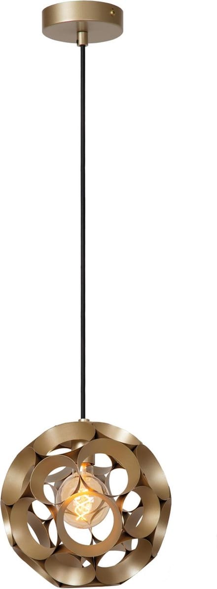 Lucide HANNELORE - Hanglamp - Ø 30 cm - 1xE27 - Mat Goud / Messing