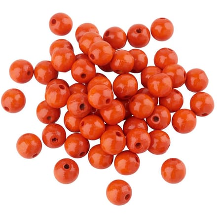 Houten kralen, Ø 10 mm, ca. 50 stuks - Oranje