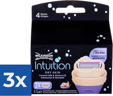 Wilkinson Intuition Dry Skin Scheermesjes - Voordeelverpakking 3 x 3 Stuks