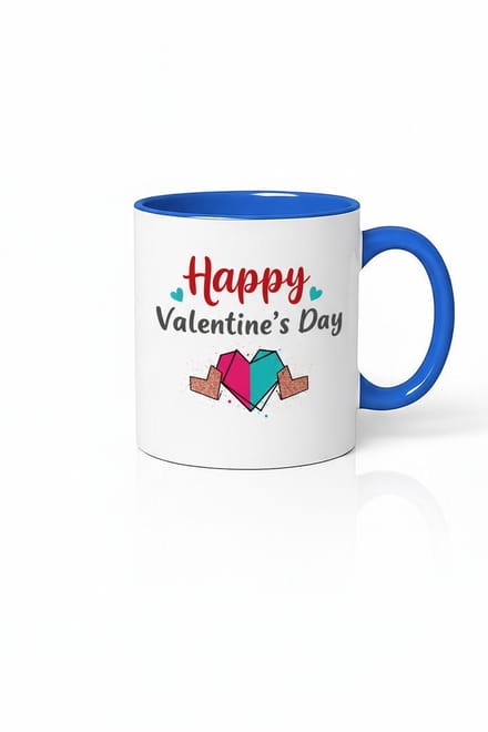 Valentijnsdag Mok 'Happy Valentine's Day' met Uniek Hartjes Design