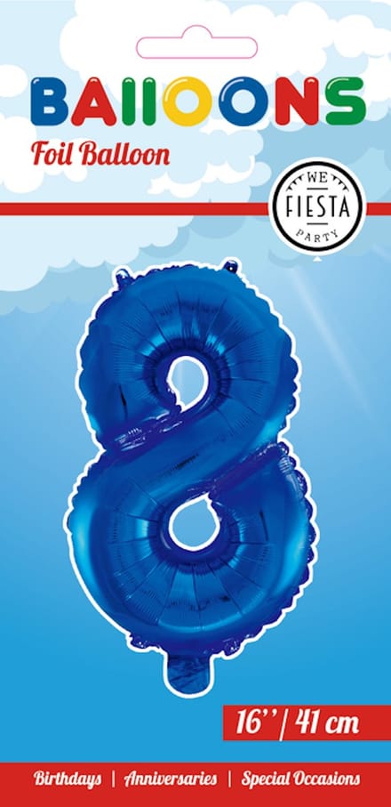 Folieballon 16" nmr. 8 - Blauw