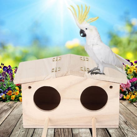 Nids d'oiseaux en bois pour animaux de compagnie, maison, boîte d'élevage, cage, accessoires pour perroquets, hirondelles white