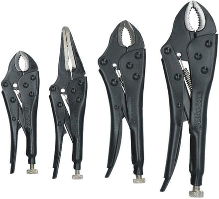 Locking Grip Tang Set - 4 st Vergrendelingstangen met Gebogen en Rechte Kaken