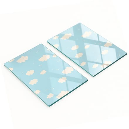 Multifunctionele decoratieve glazen borden met wolkenprint 2x40x52 cm