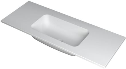 INK Faktor Wastafel Polystone Midden Zonder Kraangat - 1200x450x15 mm - Mat Wit