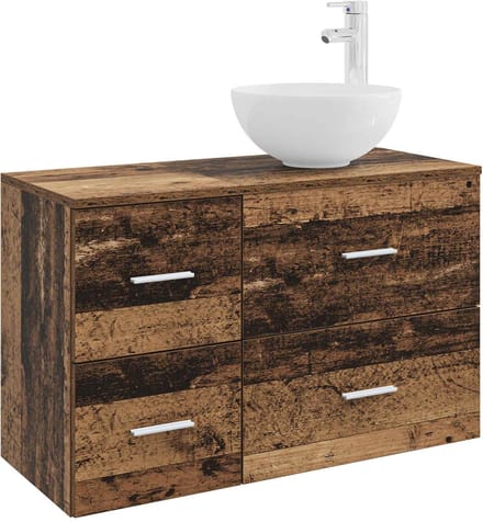 vidaXL - Badkamermeubel - Set - 2 - st - Oud - hout - Bewerkt - hout