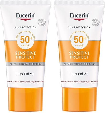 Eucerin Sun Sensitive Protect Crème SPF 50+ - Zonbescherming - Voordeelverpakking - Duopack - 2x50ml