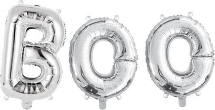 Ballonnen Letter Set Boo Zilver 41cm