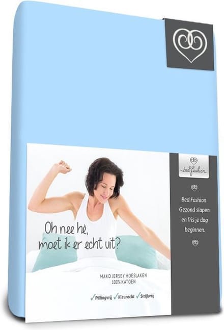 Bed-Fashion Mako Jersey hoeslakens de luxe 70 x 210 cm blue
