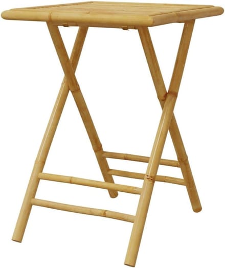 Inklapbare tuintafel - Bamboe bijzettafel - Terras en tuin - Ventilerend lattendesign - 55 x 55 x 75 cm - Bruin