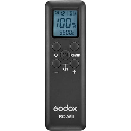 Godox RC-A5 télécommande 16 canaux 6 groupes de remplacement pour Godox VL150 VL200 VL300 UL150 LED1000D LED1000Bi noir