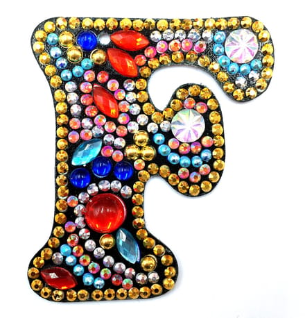 Sleutelhanger letter F - Diamond painting - compleet pakket - Diamond painting by Wietske