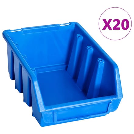 vidaXL - Stapelbakken - 20 - st - kunststof - blauw