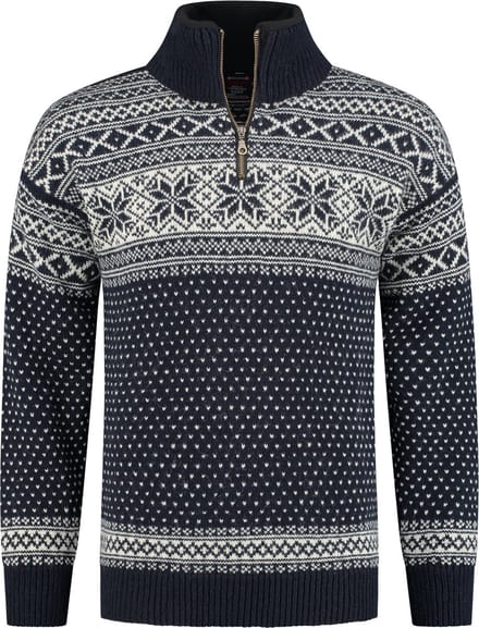 Norfinde Noorse trui - grof gebreid - zuiver scheerwol - donkerblauw