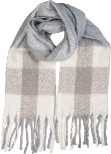Clayre & Eef Wintersjaal Dames 50x210 cm Grijs Textiel