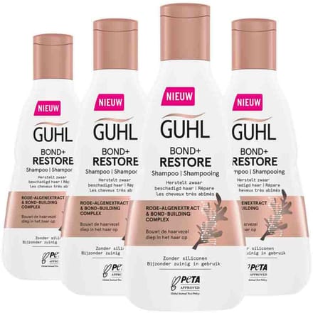Guhl - Shampoo Bond+ Restore - 4 x 250 ml - Voordeelverpakking