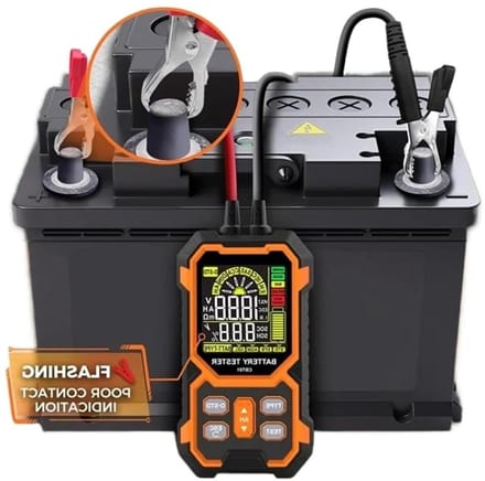 Accu Belastingstester - Accu Analysator - Voertuigonderhoud - Digitale Weergave - 12V 24V - Zwart