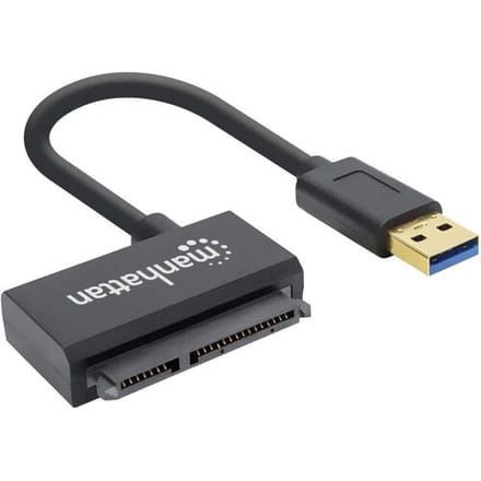 Manhattan USB, SATA Adapter [1x USB 3.2 Gen 1 stekker A (USB 3.0) - 1x SATA-combi-stekker 15+7-polig] Adapter