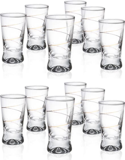 Glasmark Shotglaasjes - 24x - gold collection - 25 ml - glas - borrelglazen