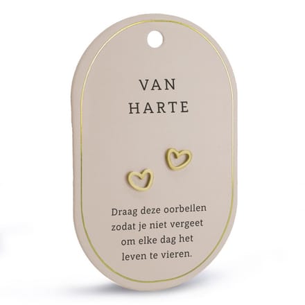 Oorbellen - Van harte goudkleurig