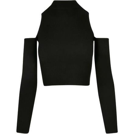 Urban Classics - Rib Knit Cut Out Sleeve Longsleeve top - 3XL - Zwart