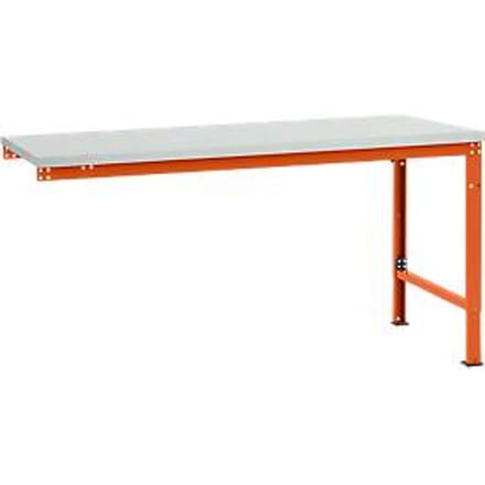 Manuflex AU8091.2001 Werk aanschuiftafel universele speciale met melamine schijf, bxdxh = 1750 x 1000 x 722-1022 mm Rood-oranje (RAL 2001)