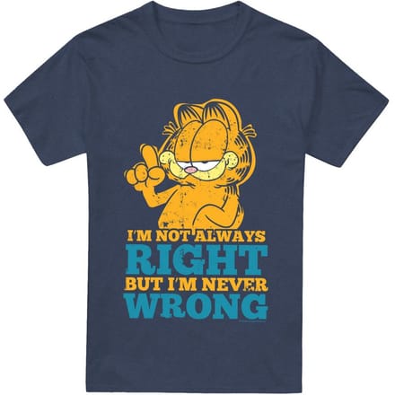 Garfield Unisex Volwassen Never Wrong T-shirt XL Vloot