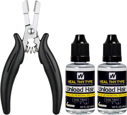 Walker Tape Unload Hair - Dry Glue Removal Solution - 2 stuks - 30ml - Met Microringen Tang - Haar Extensions
