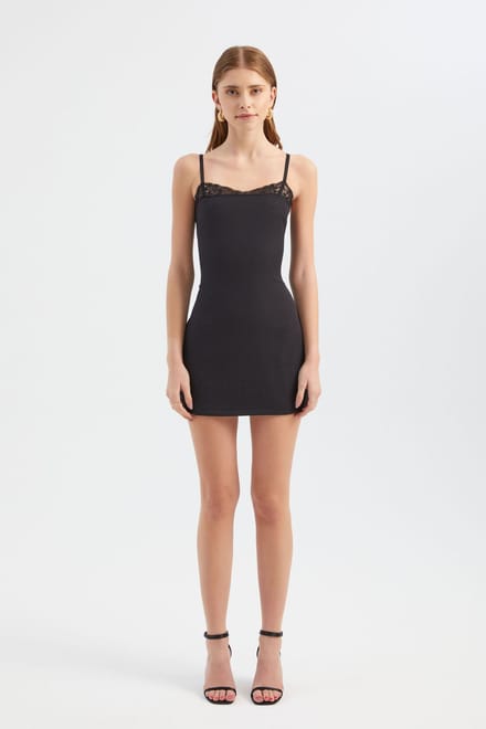 Schattige Hartvormige Spaghetti Strap Mini Bodycon Jurk met Kantdetail