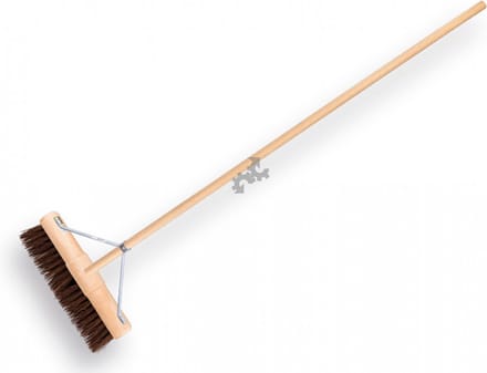 Straatbezem natuurvezel 45cm Solide Bahia+160cm steel+houder
