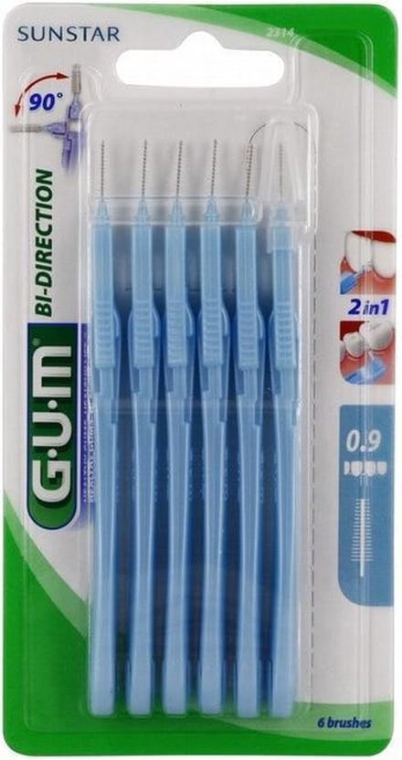 GUM Sunstar bidirectionele interdentale borstelharen 0,9 mm - 6 stuks