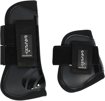 Pagony Pro Velcro Pees- En Kogelbeschermerset - Maat: Pony - Zwart - Kunststof