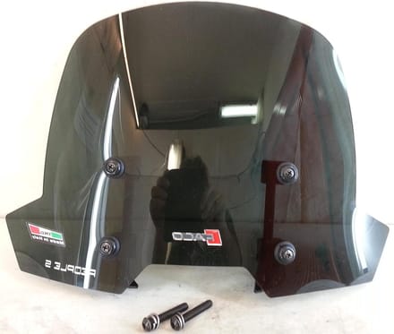 Scooter Windscherm - Getint Deflector - Bescherming Motor - Specifieke Pasvorm - L 41.5 x H 30 cm - Donkergrijs