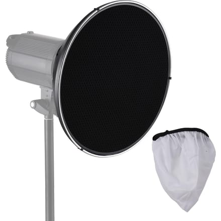 15,35 Inch Bowens Mount Beauty Dish Standaard Reflector Diffuser Lampenkap Schaal met 60 graden Honingraat zwart