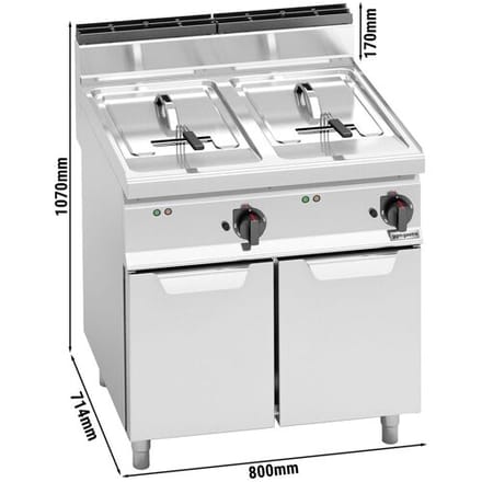 GGM Gastro Elektro Doppelfritteuse - 10+10 Liter - 12 kW Zilver