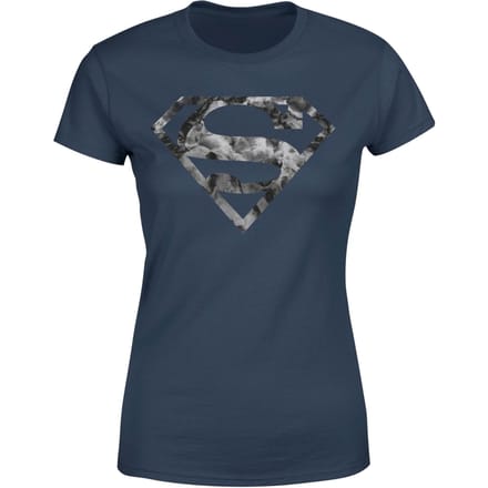 Marble Superman Logo Women's T-Shirt - Navy - XL