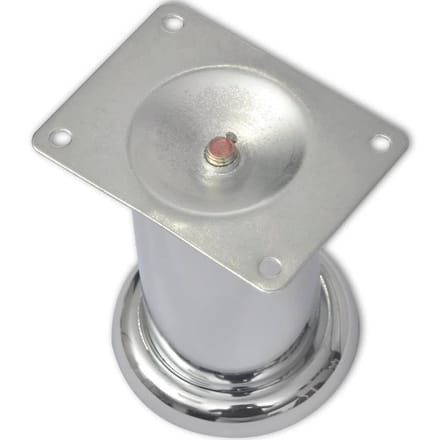vidaXL - Bankpoten - rond - chroom - 60 - mm - 4 - st